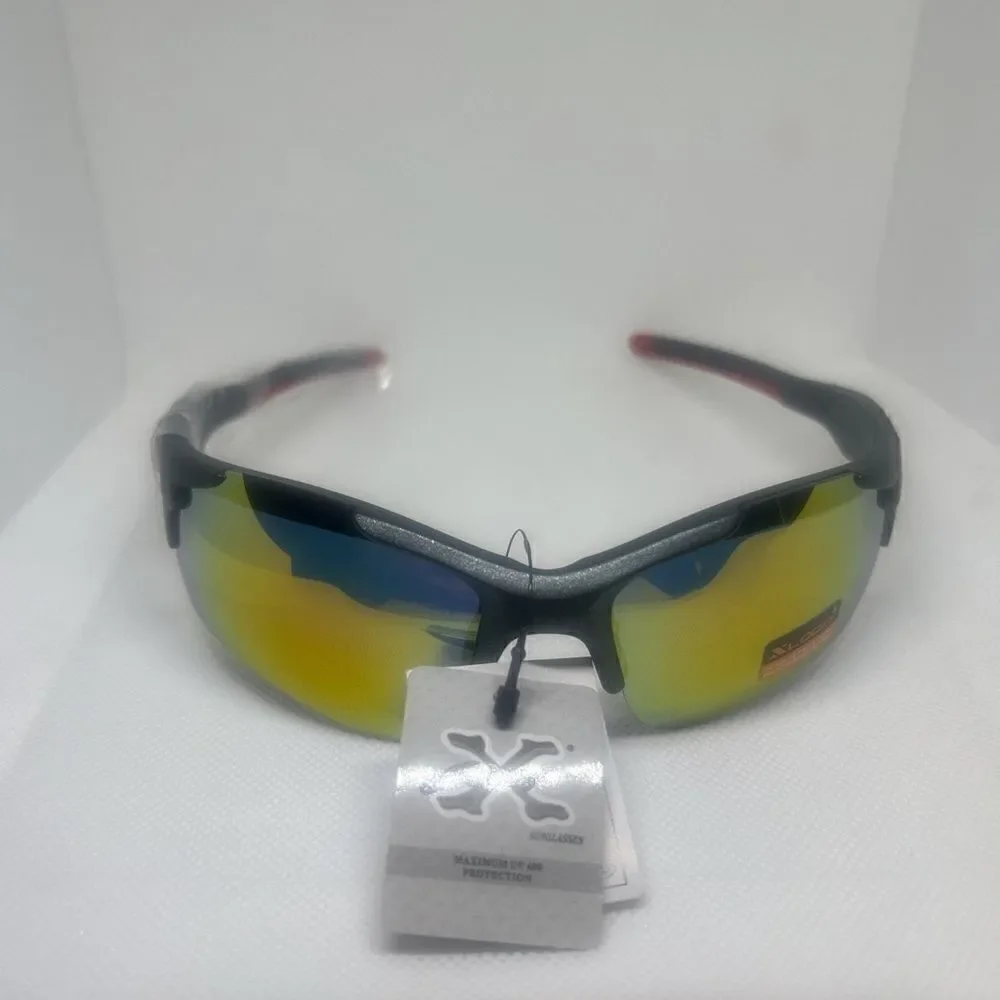 X-Loop Wrap Semi-Rimless Mens Shades Sunglasses